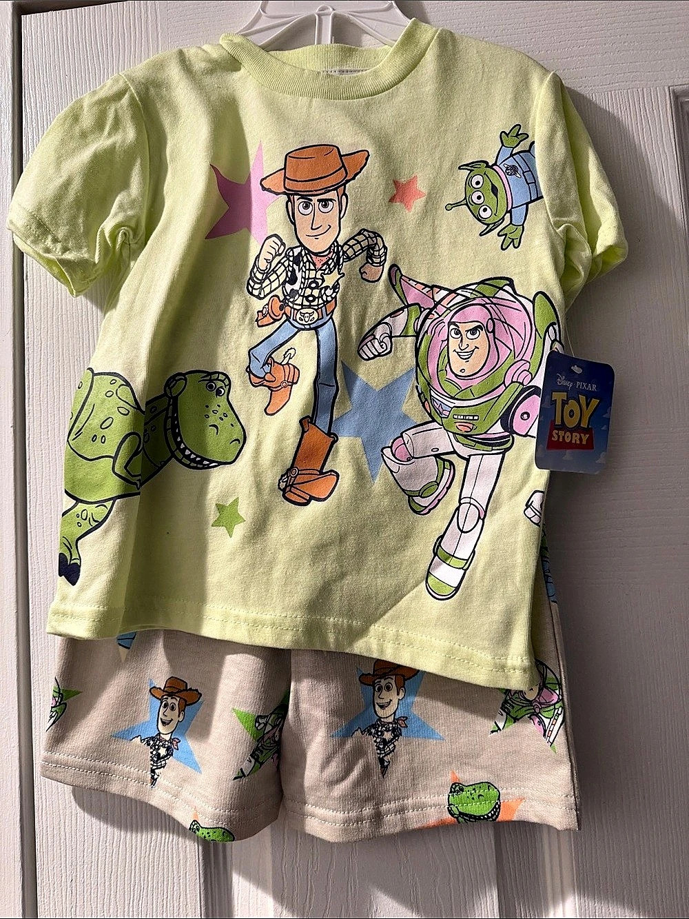 Disney Toy Story Kids Graphic Matching Set in Green & Gray Like New